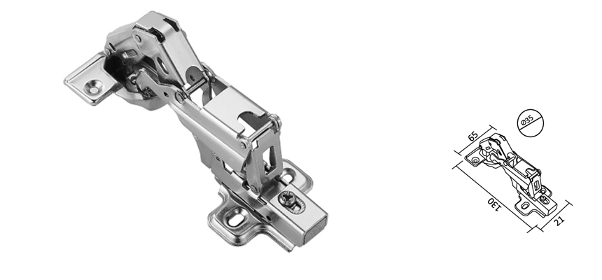 Hydraulic Concealed Hinge,165 Degree,Clip-on Base